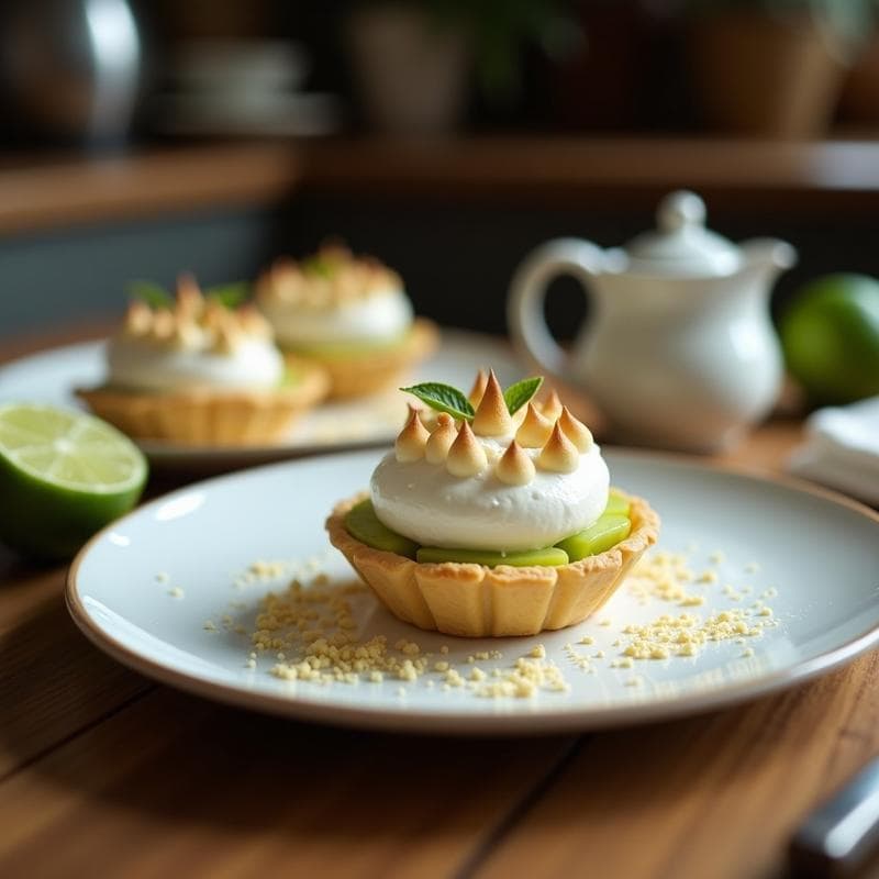 Tartaleta de Base de Coco con Relleno de Lima y Merengue Vegano: Postre Sin Horno y Sin Gluten