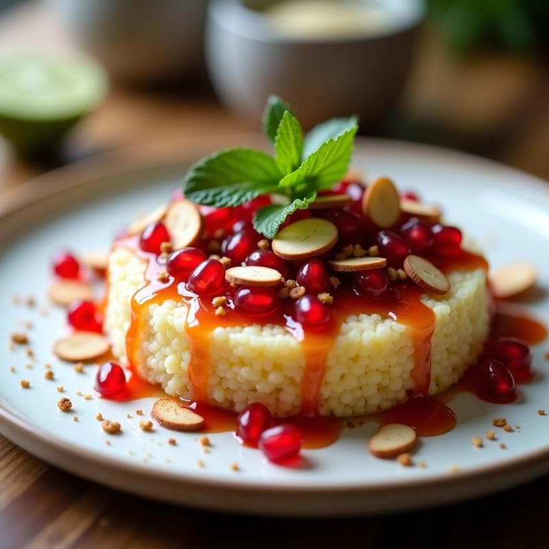 Tartaleta de Coliflor y Queso de Anacardos con Vinagreta de Granado: Entrante Vegano Sin Horno