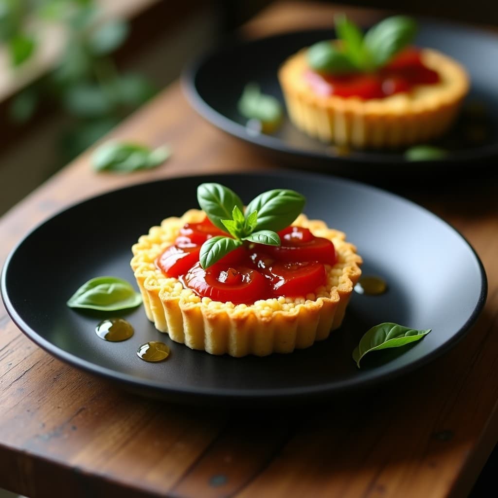 Tartaleta de Coliflor y Queso de Anacardos con Mermelada de Tomate: Entrante Keto y Sin Gluten