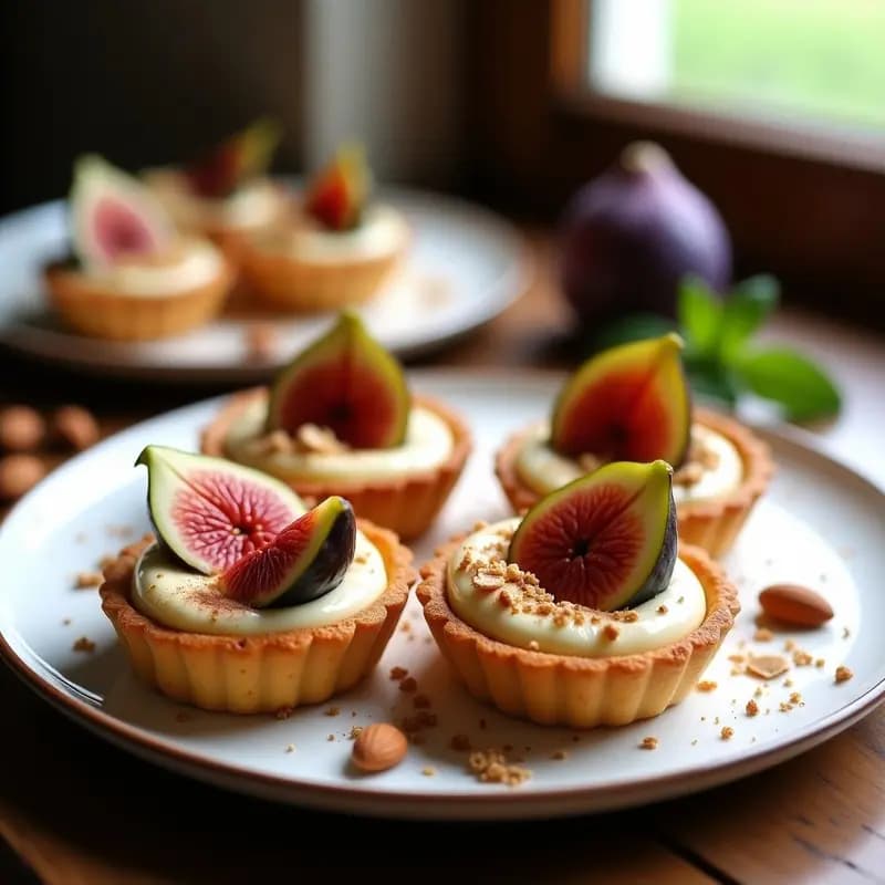 Tartaletas de Crema Pastelera y Higos Frescos: Receta Elegante sin Horno en 20 Minutos