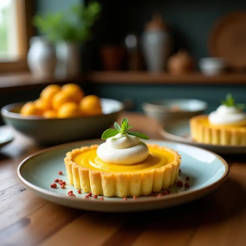 Tartaleta de Base de Cúrcuma y Coco con Crema de Lichi: Postre Indio Crudivegano