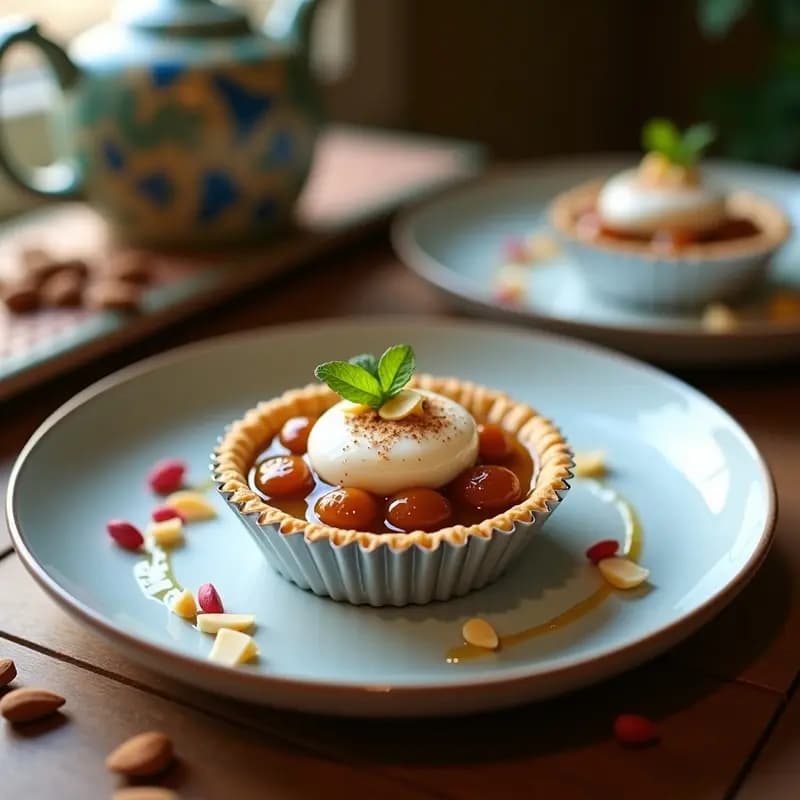 Tartaleta de Dátiles y Queso de Cabra: Postre Marroquí Dulce y Salado con Nuez Moscada