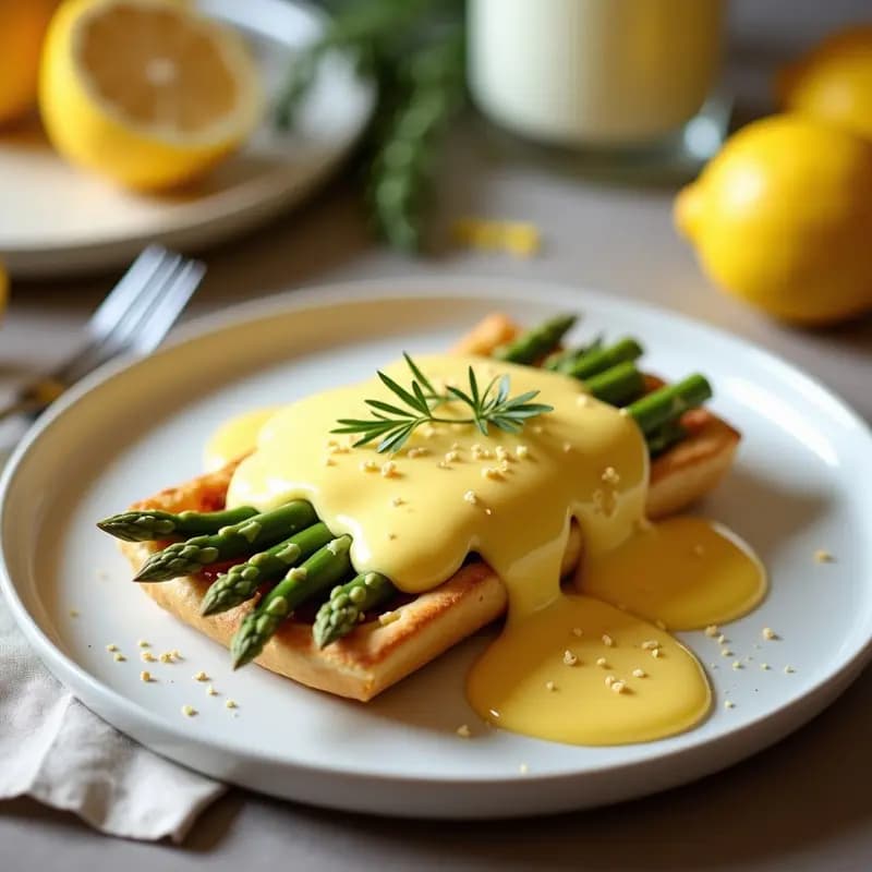Tartaleta de Espárragos Blancos y Salsa Holandaise de Limón: Receta Francesa Gourmet