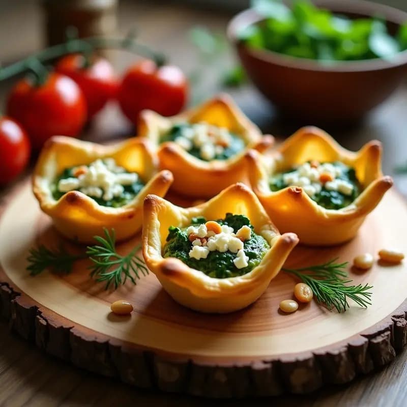 Tartaletas de Espinaca y Queso Feta en Hojaldre: Receta Rápida y Elegante para Sorprender