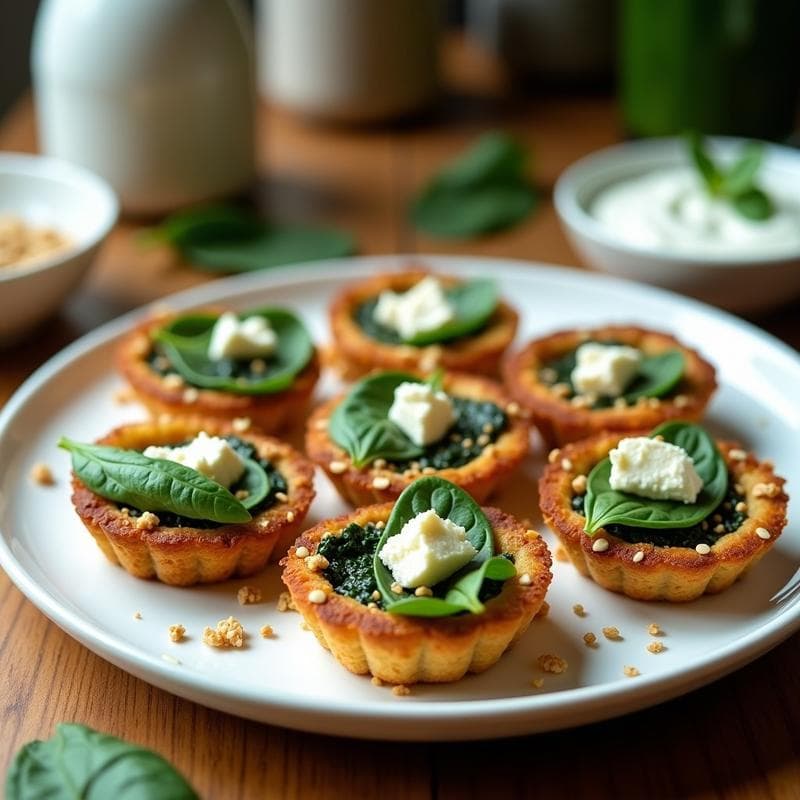 Tartaletas de Espinaca y Feta con Quinoa: Receta en Airfryer sin Masa y Alta en Proteína