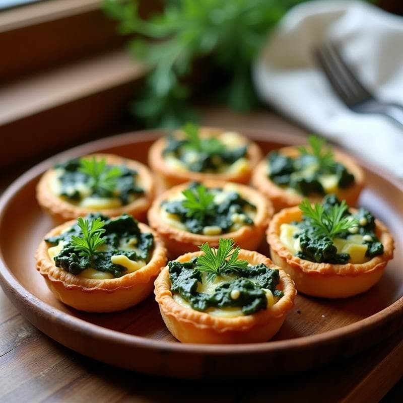 Tartaletas de Espinaca y Queso de Cabra con Hinojo: Receta Gourmet en Molde Individual