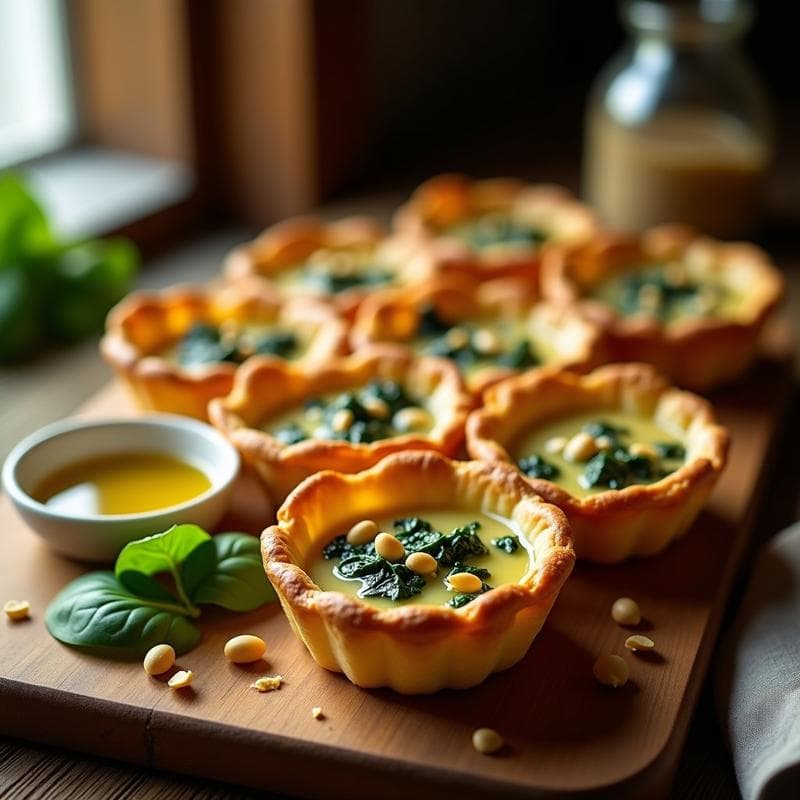 Tartaletas de Espinaca y Queso Manchego Trufado: Receta Gourmet al Horno en 25 Minutos