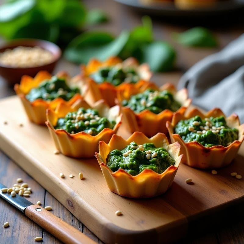 Tartaletas de Espinaca y Tofu con Umami: Receta en Airfryer Sin Gluten en 20 Minutos