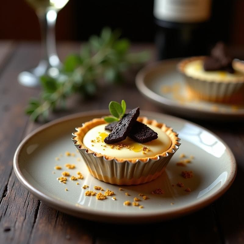 Tartaleta de Fabes con Trufa Negra y Espuma de Cava: Postre Gourmet Español Sin Horno en 15 Minutos