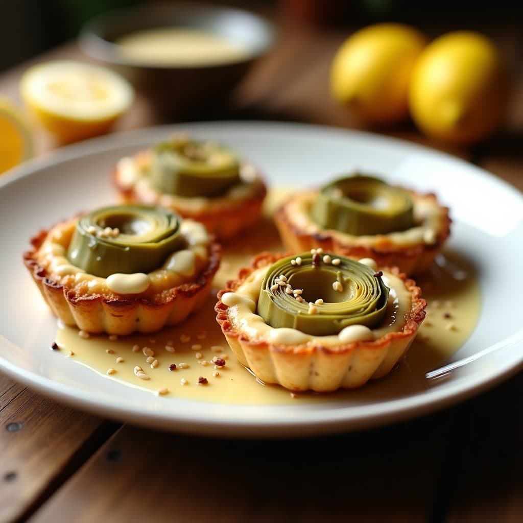Tartaleta de Garbanzo y alcachofa asada: Receta Vegana en Airfryer con Salsa de Limón