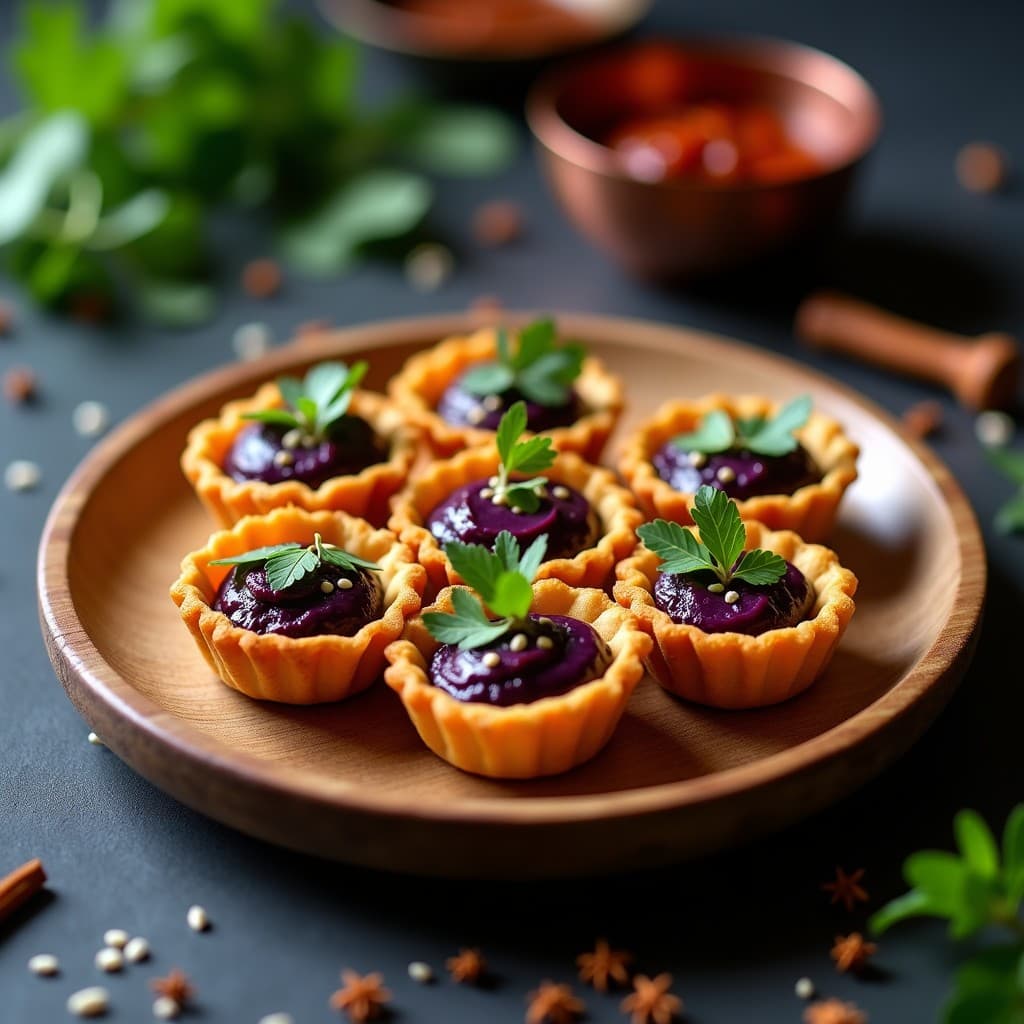 Tartaleta de Harina de Garbanzo con Crema de Berenjena Ahumada: Receta India Sin Gluten en Thermomix