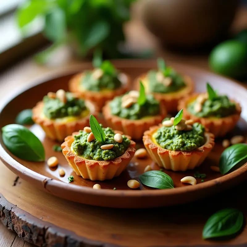 Tartaleta de Garbanzo y Espinacas con Pesto de Albahaca: Aperitivo Vegano en Airfryer