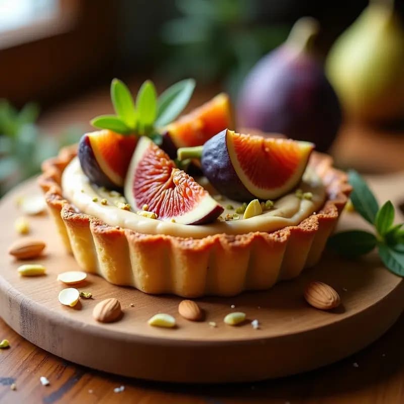 Tartaleta de Garbanzo y Tahini con Topping de Higos Caramelizados: Postre Vegano Sin Horno