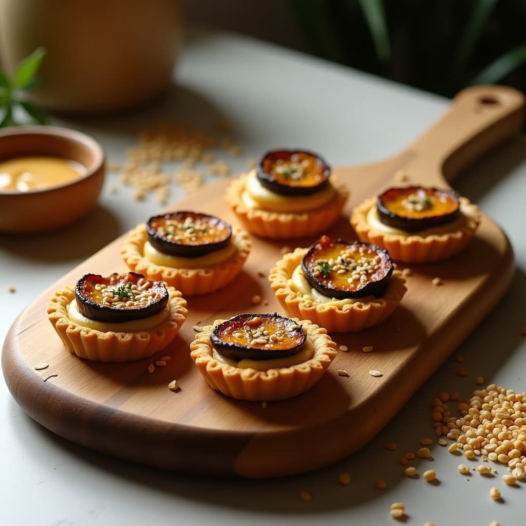 Tartaleta de Garbanzos y Berenjena Asada con Tahini: Receta Libanes Vegana en Airfryer