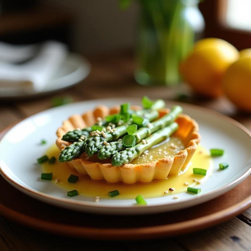 Tartaleta de Garbanzos y Espárragos Blancos con Vinagreta de Limón Confitado: Entrante Español en Airfryer