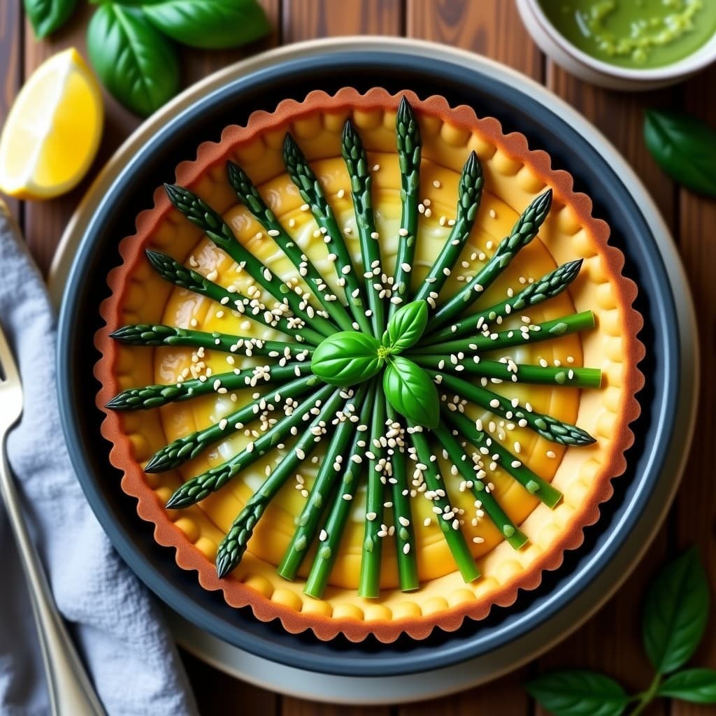 Tartaleta de Garbanzos y Espárragos con Pesto de Albahaca: Receta Vegana en Thermomix