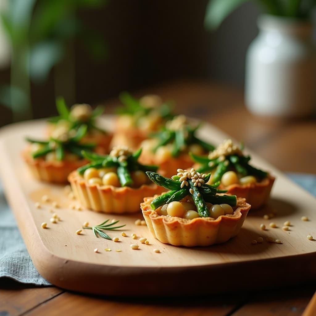 Tartaleta de Garbanzos y Espárragos Trigueros: Receta Española Vegana Sin Horno en 25 Minutos