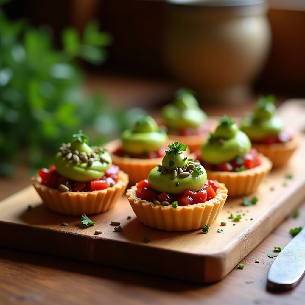 Tartaleta de Garbanzos y Pimentón con Aguacate: Aperitivo Español Vegano y Sin Horno