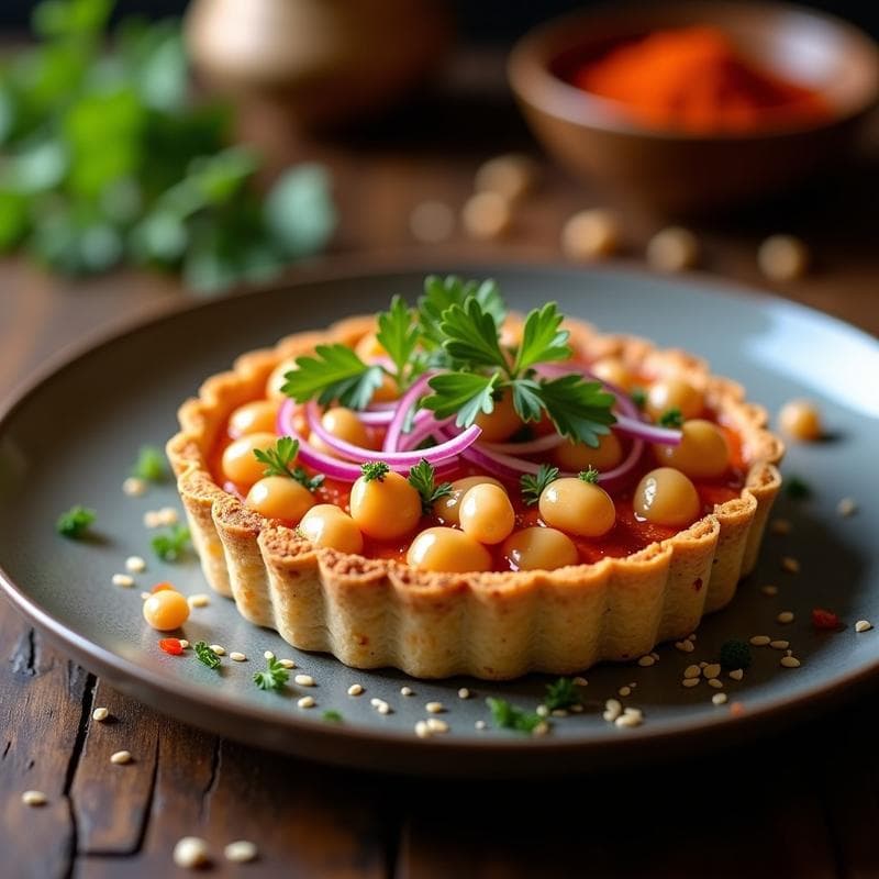 Tartaleta de Garbanzos y Pimentón de la Vera: Receta Vegana sin Horno con Crujiente de Amaranto