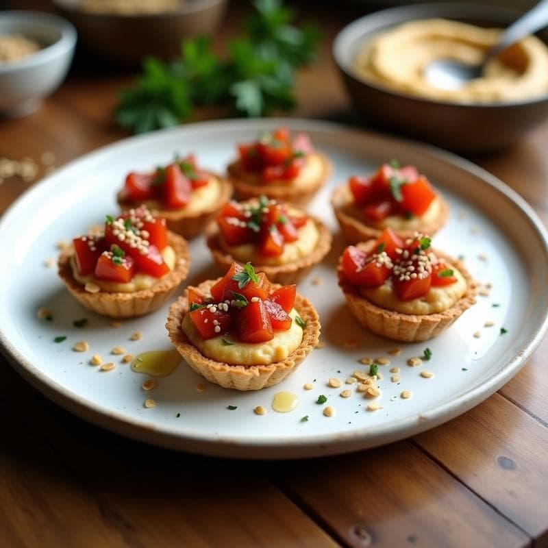 Tartaleta de Garbanzos y Pimiento Asado con Toque de Comino: Receta Vegana en Airfryer
