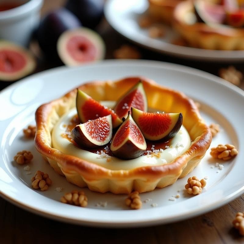 Tartaleta de Hojaldre con Crema de Roquefort y Higos Caramelizados: Receta Francesa Gourmet