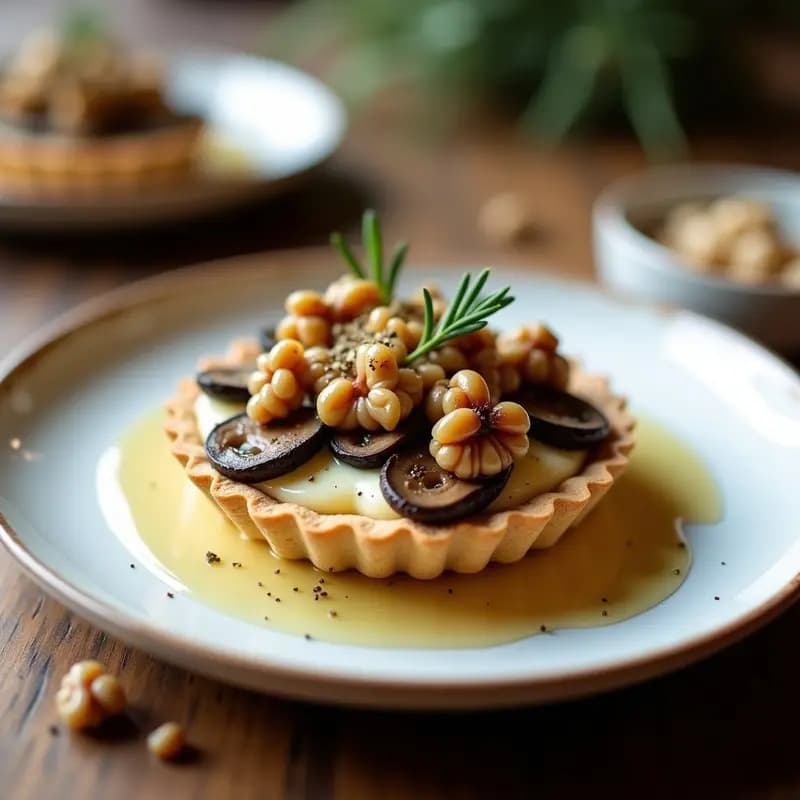 Tartaleta de Hongos Portobello y Queso de Cabra: Receta Francesa en Microondas