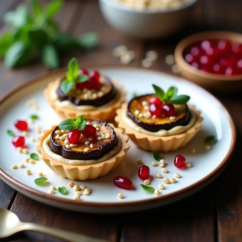 Tartaleta de Hummus y Berenjena Asada: Entrante Libanés Crunchy y Sin Harina