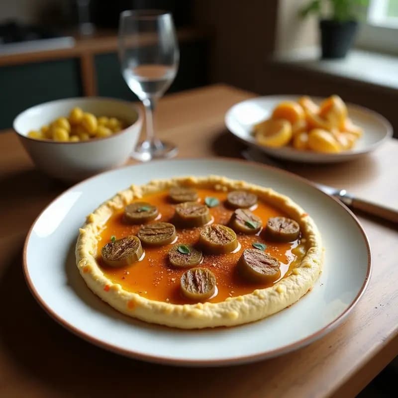 Tartaleta de Hummus y Berenjenas Asadas: Aperitivo Mediterráneo con Crujiente de Sésamo