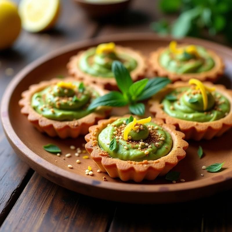 Tartaleta de Hummus de Guisantes y Zaatar: Aperitivo Vegano en Airfryer con Crujiente de Sésamo