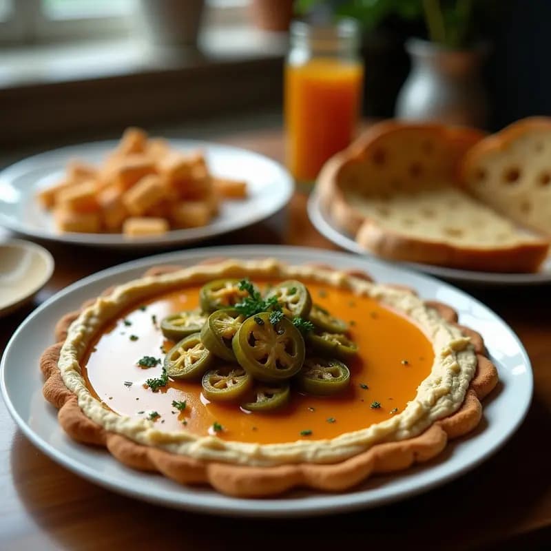 Tartaleta de Hummus y Pimientos Asados: Entrante Mediterráneo con Pan de Pita Integrales