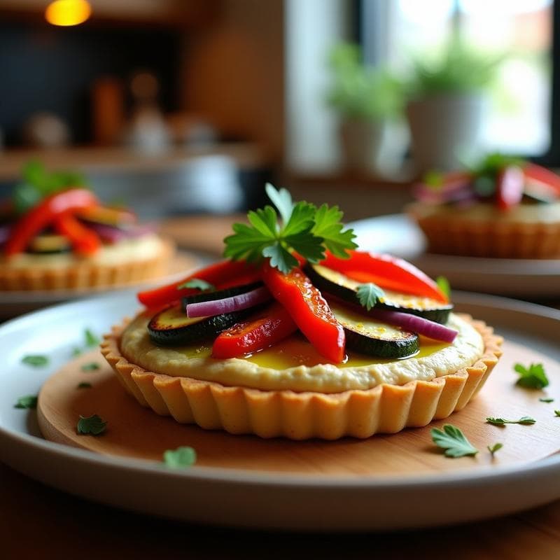 Tartaleta de Hummus y Vegetales Asados: Receta en Airfryer Sin Gluten