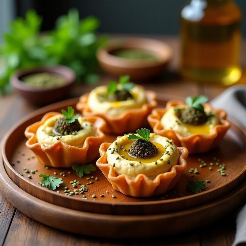 Tartaleta de Hummus y Zaatar con Crujiente de Falafel: Receta Libanesa Vegana en Airfryer