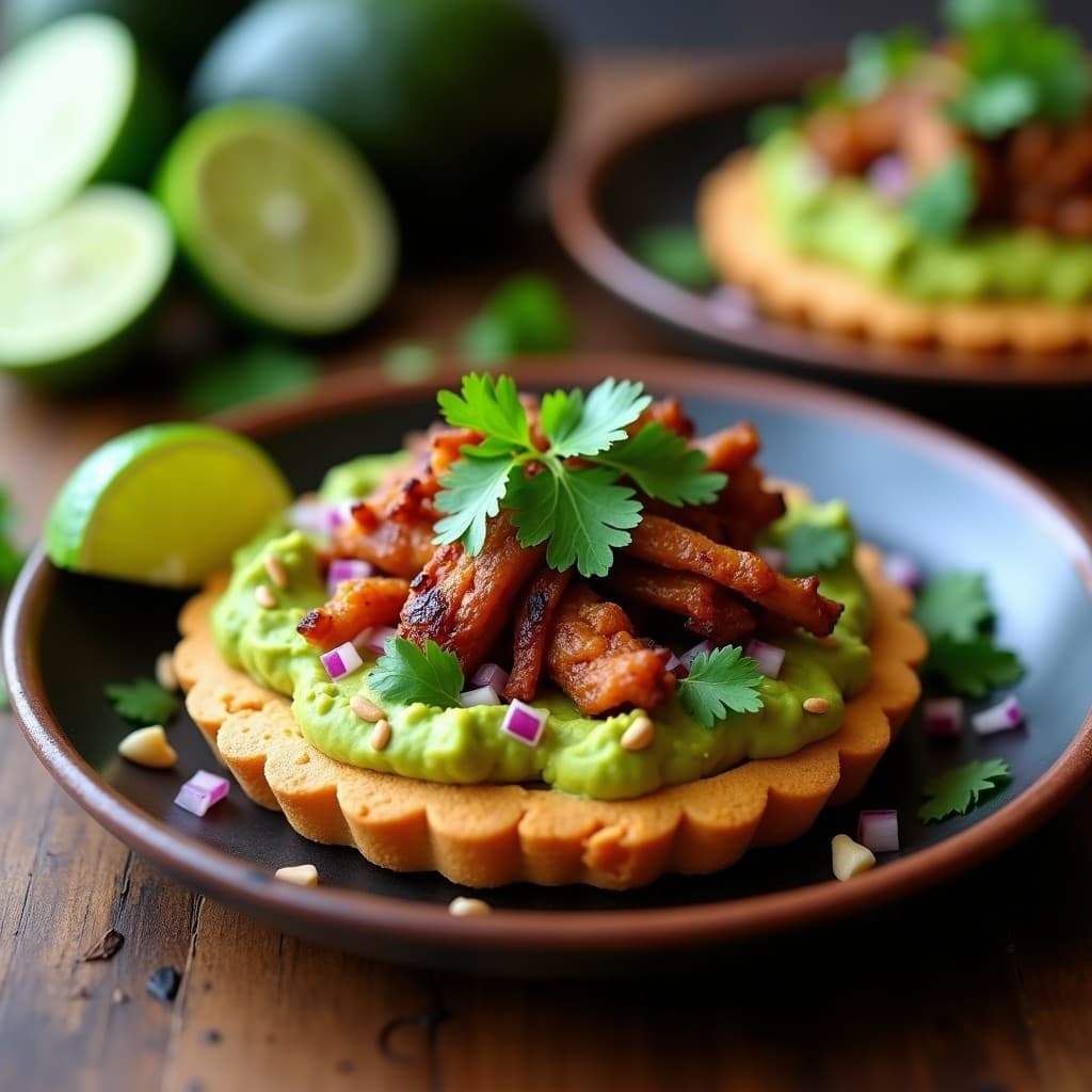 Tartaleta de Jackfruit Ahumado y Puré de Aguacate: Receta Vegana en Airfryer con Toque Mexicano