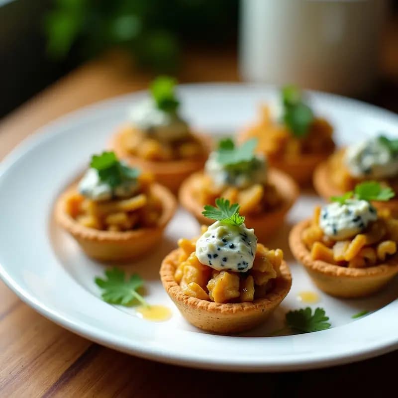 Tartaleta de Jackfruit y Queso Azul Vegano: Receta Fusion India-Española Sin Horno