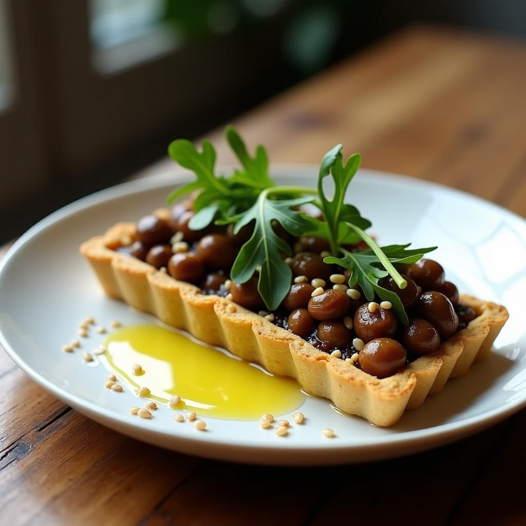 Tartaleta de Lentejas Beluga y Ceps: Receta Vegana de Alta Proteína en Molde Silicón