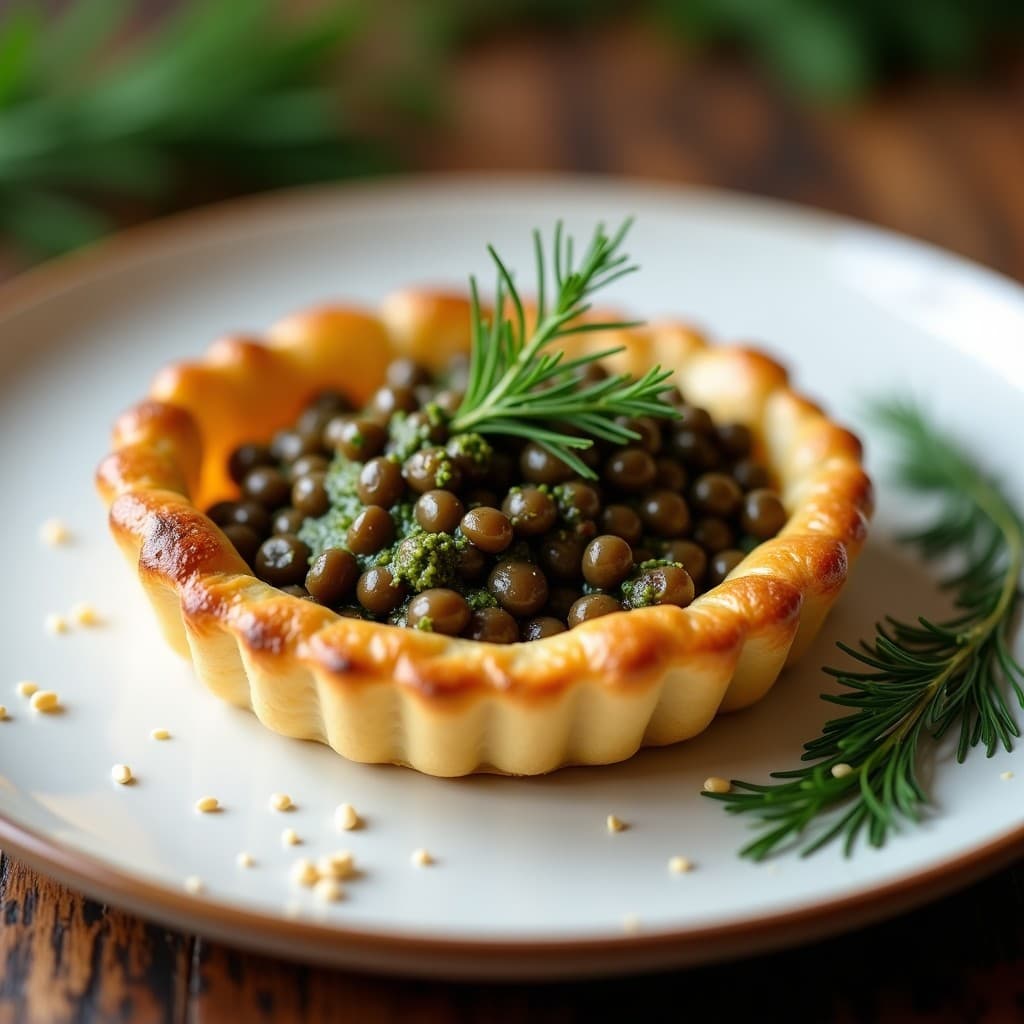 Tartaleta de Lentejas Beluga y Pesto de Rábanos: Receta Vegana en Airfryer con Toque Crujiente