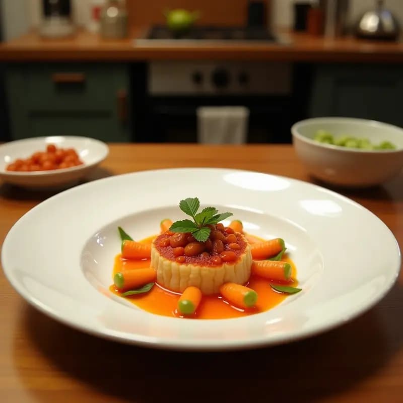 Tartaleta de Lentejas Rojas y Crema de Wasabi: Entrante Japonés Vegano con Toque Picante