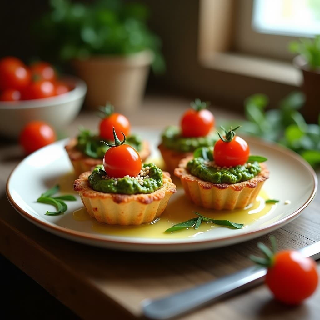 Tartaleta de Lentejas Rojas y Pesto de Rúcula: Receta Vegana en Airfryer Sin Horno
