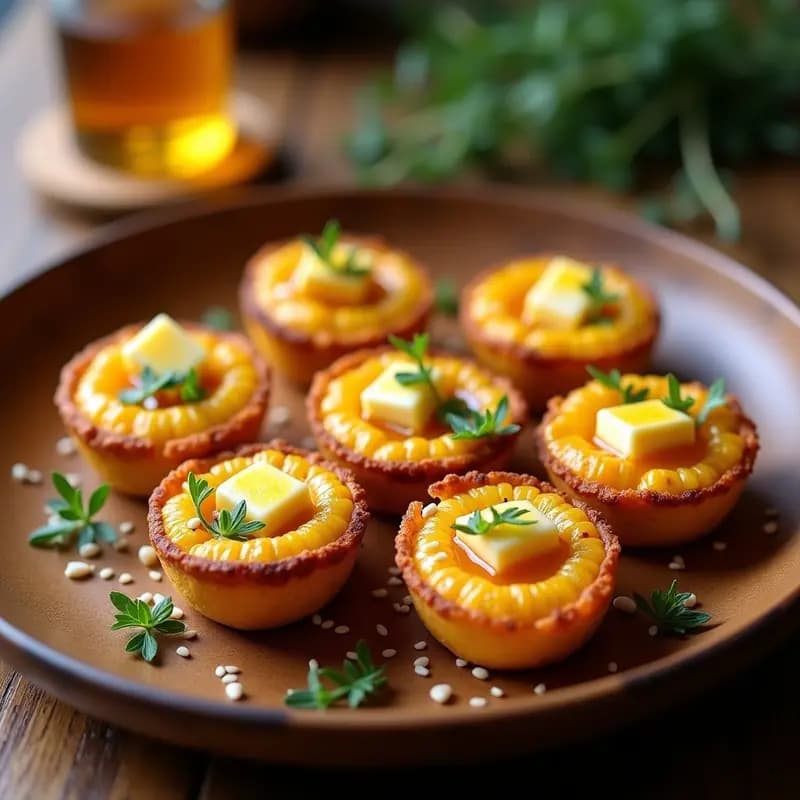 Tartaleta de Maíz y Queso Halloumi: Entrante Chipriota en Airfryer con Miel y Tomillo