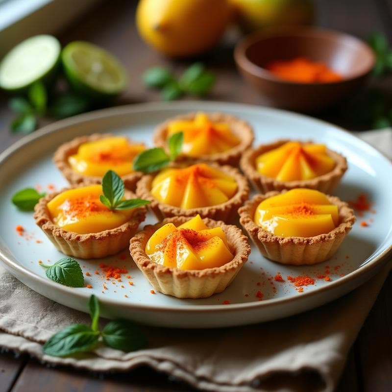 Tartaletas de Mango y Chile Picante: Receta Vegana Sin Horno con Toque Exótico