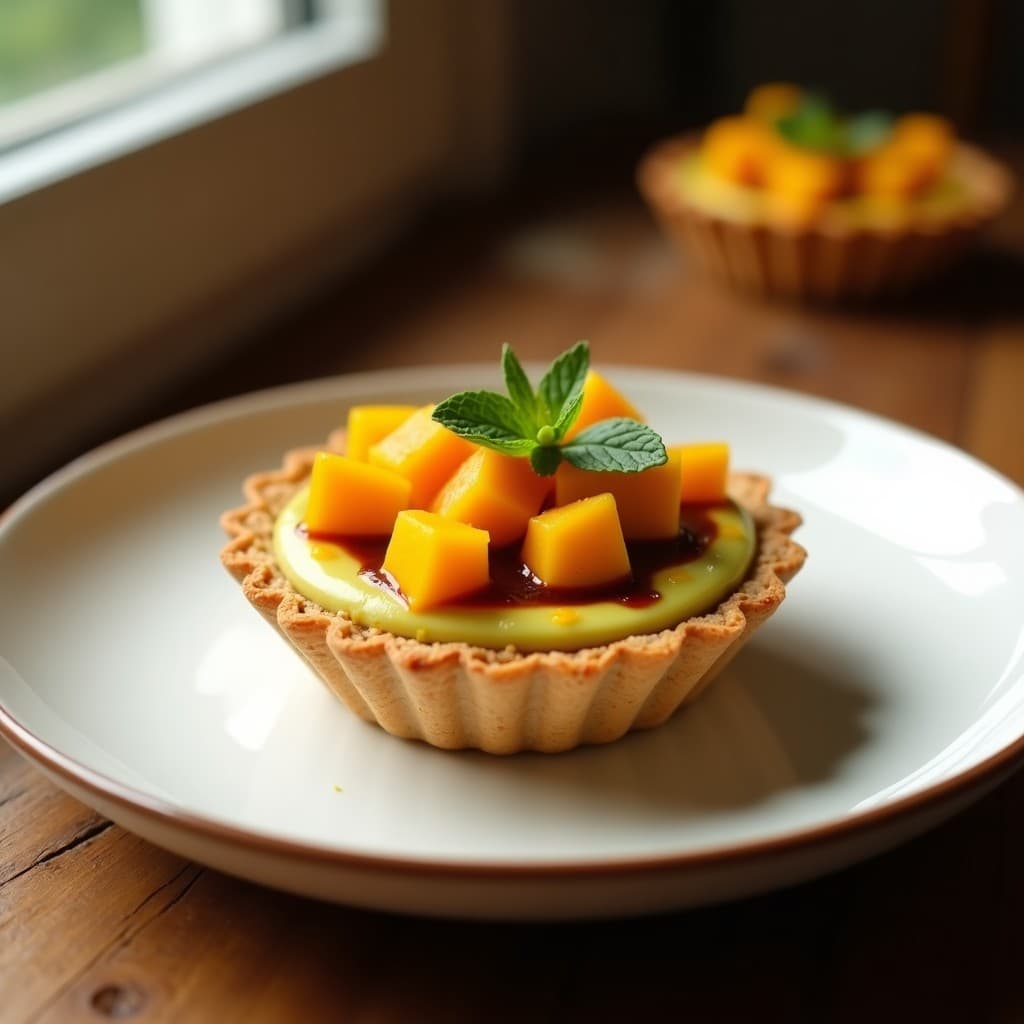 Tartaleta de Mango y Chutney de Tamarindo: Postre Indio Sin Horno en 15 Minutos