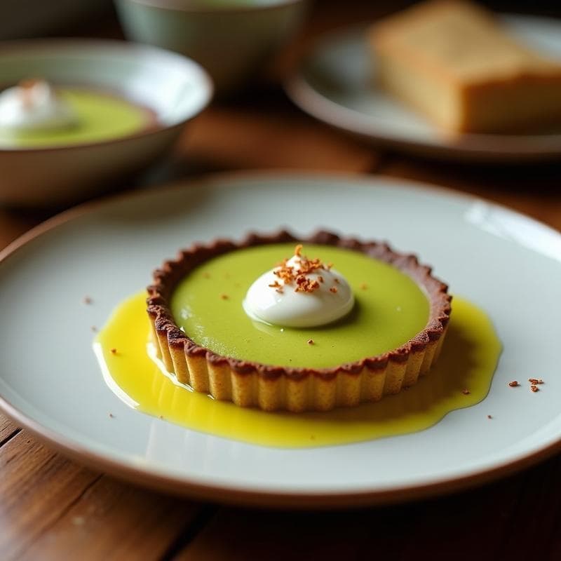 Tartaleta de Matcha y Cúrcuma con Crema de Coco: Postre Vegano Antiinflamatorio en 20 Minutos