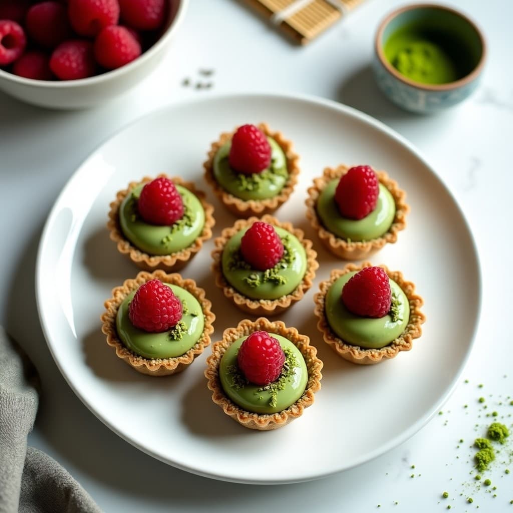 Tartaleta de Matcha y Frambuesas: Postre Keto Sin Horno con Superalimentos Japoneses