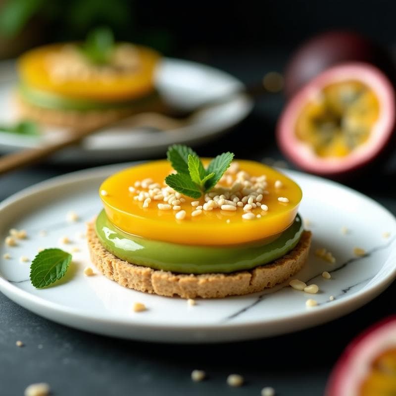Tartaleta de Matcha y Maracuyá: Postre Japonés Vegano Sin Horno en 20 Minutos
