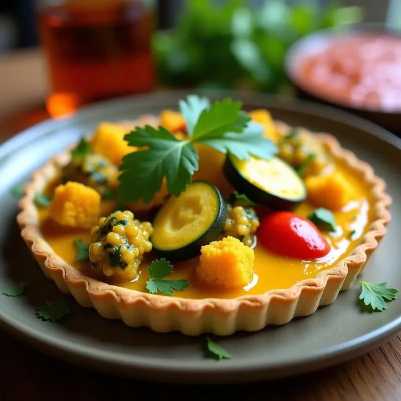 Tartaleta de Mijo y Curry de Verduras: Receta India Sin Gluten y Keto