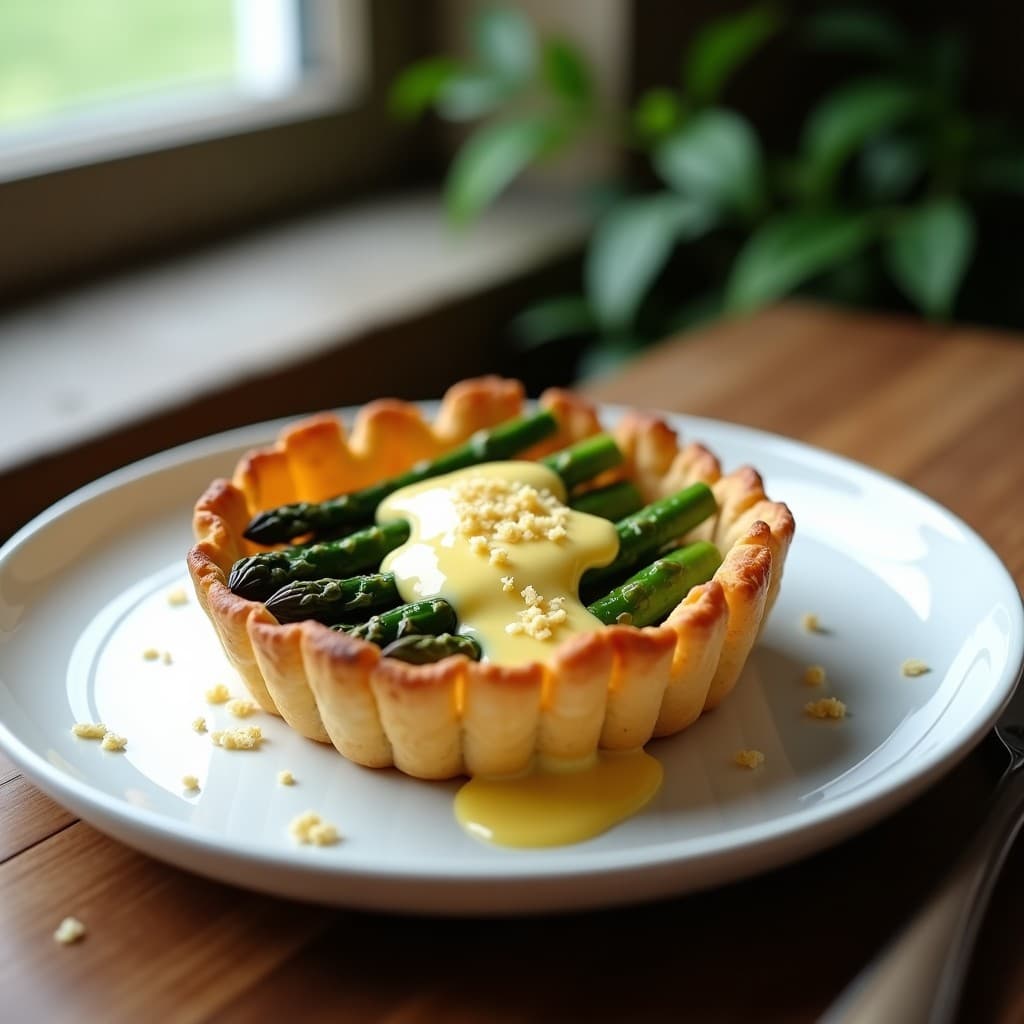 Tartaleta de Mijo y Espárragos con Salsa Holandesa Vegana: Receta sin Gluten en Airfryer