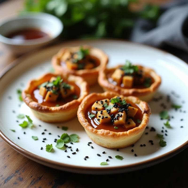 Tartaleta de Miso Caramelizado y Tofu Ahumado: Receta Vegana Gourmet en 25 Minutos