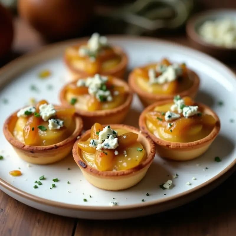 Tartaleta de Puerro Caramelizado y Queso Azul: Receta Francesa Gourmet con Base de Castañas