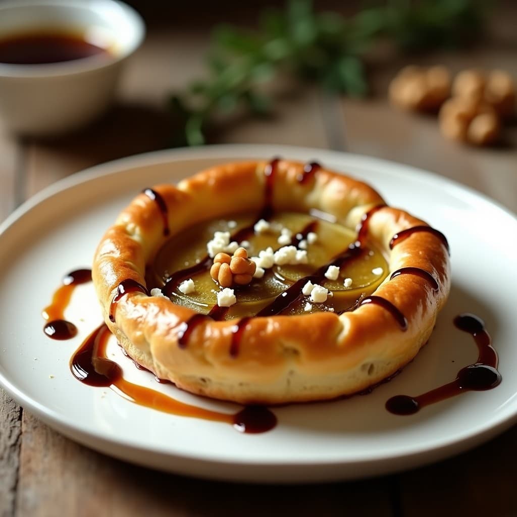 Tartaleta de Puerro Asado y Queso de Cabra: Receta Francesa en Airfryer con Reducción de Vinagre Balsámico