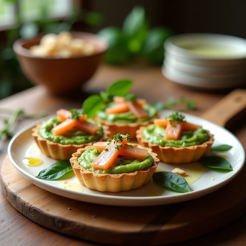 Tartaleta de Puré de Guisantes y Anchoas con Vinagreta de Limón: Entrante Italiano Keto